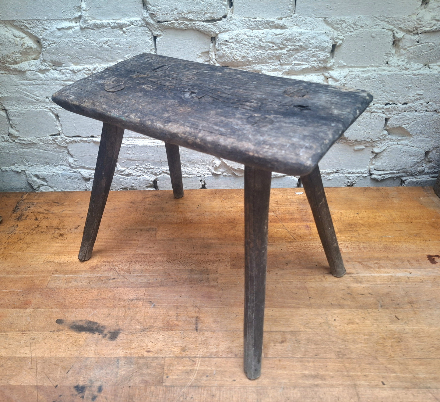 Antique Rustic Stick Leg Stool