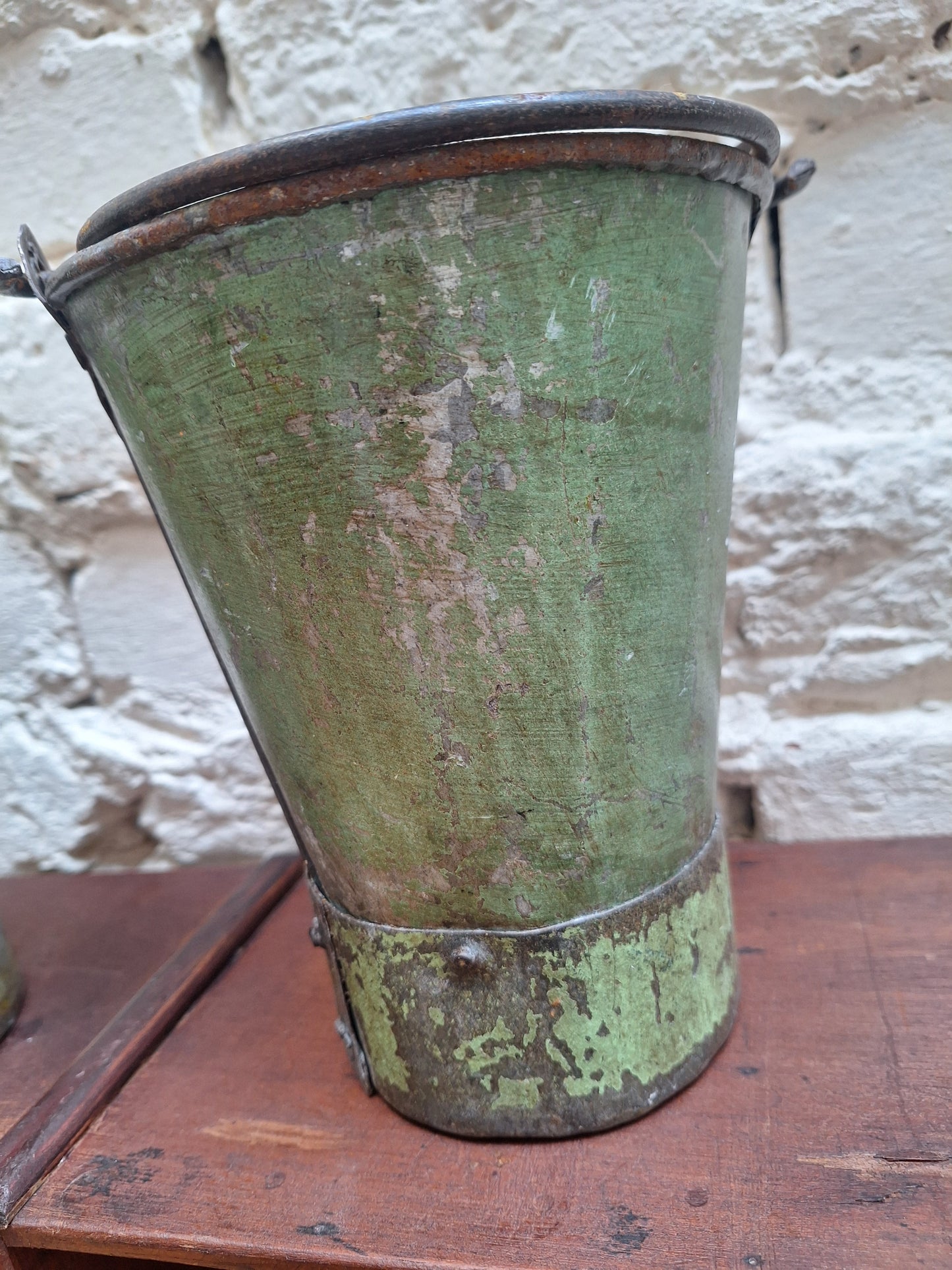 Vintage Indian Painted Metal Mini Bucket