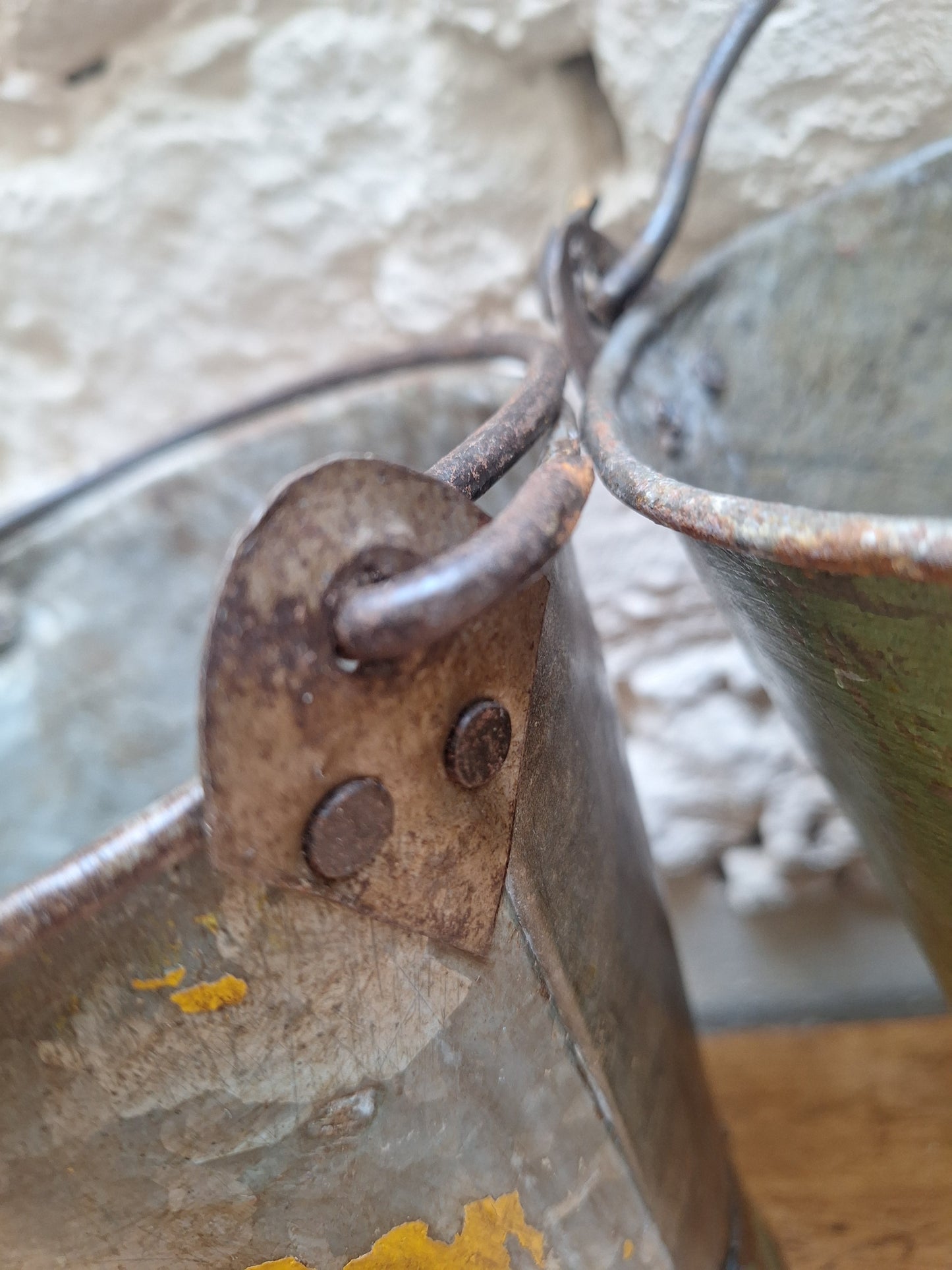 Vintage Indian Painted Metal Mini Bucket