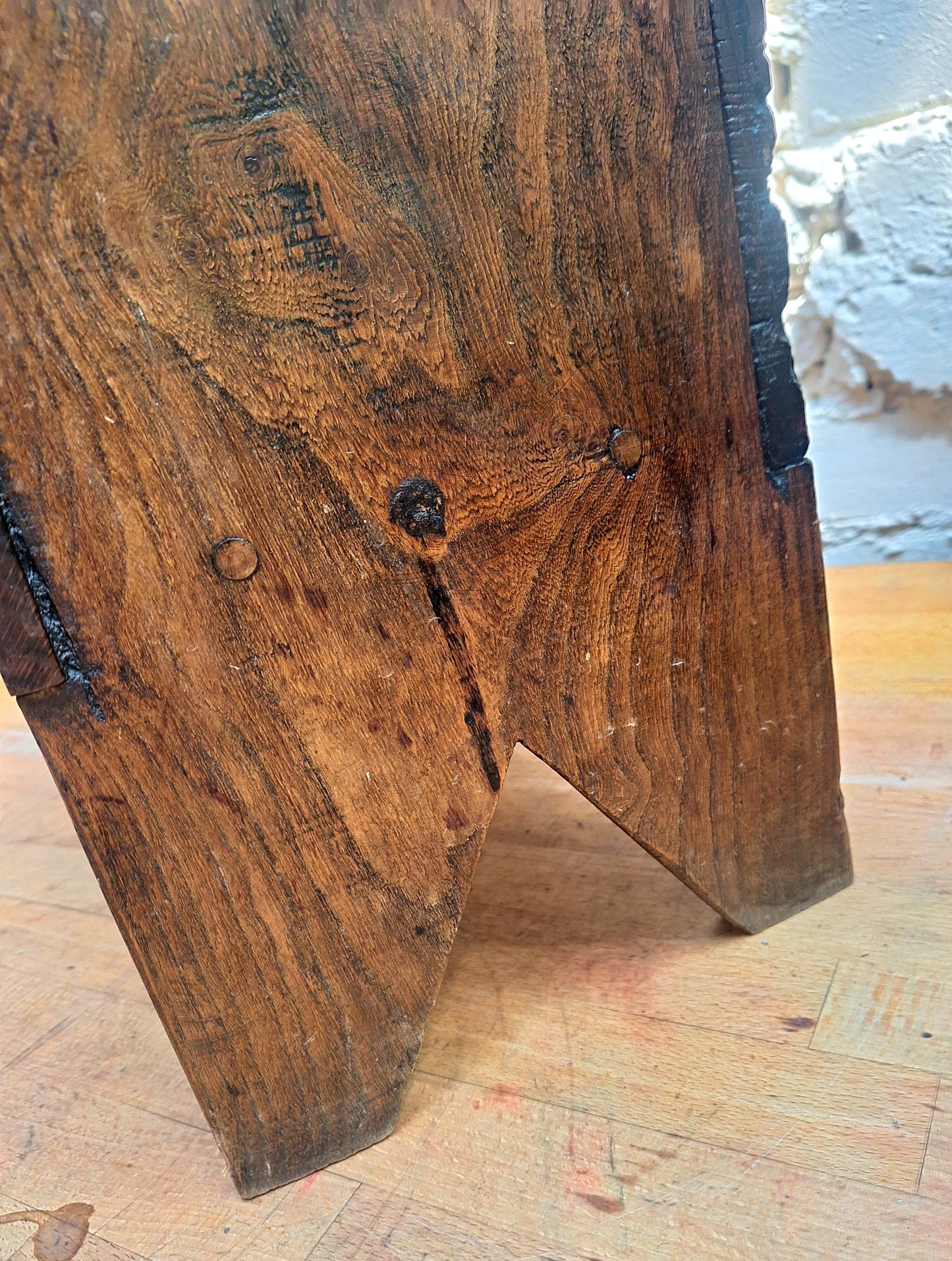 Antique Elm Six-plank Coffer