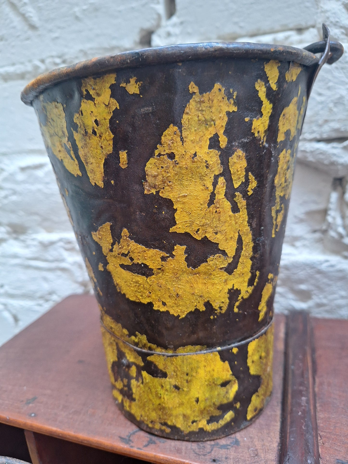 Vintage Indian Painted Metal Mini Bucket