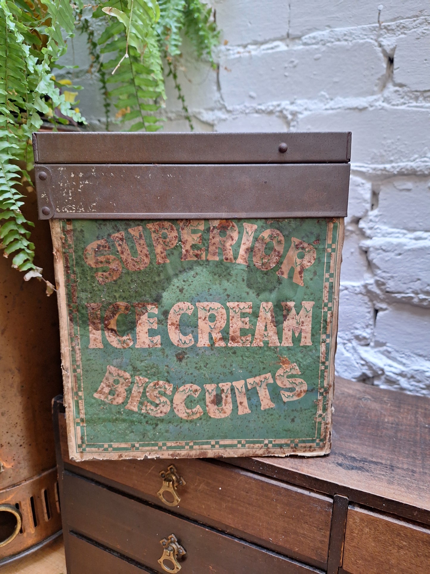 Vintage James Pascall Ltd. Ice Wafer Biscuits Shop Display Tin.