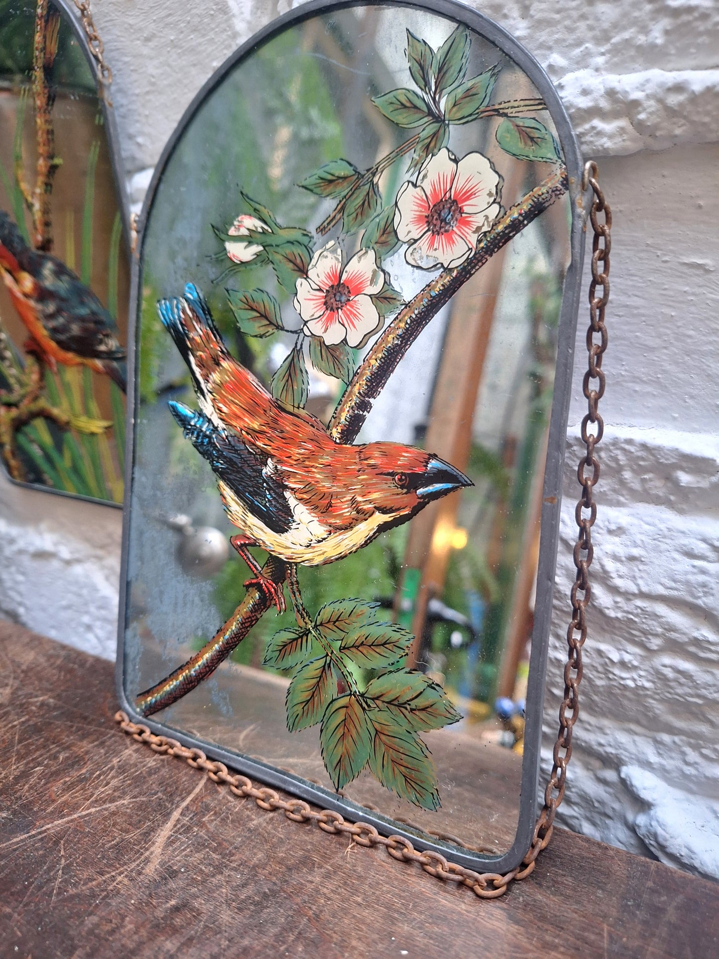 Vintage Set of Four Hanging Birds Mirrors