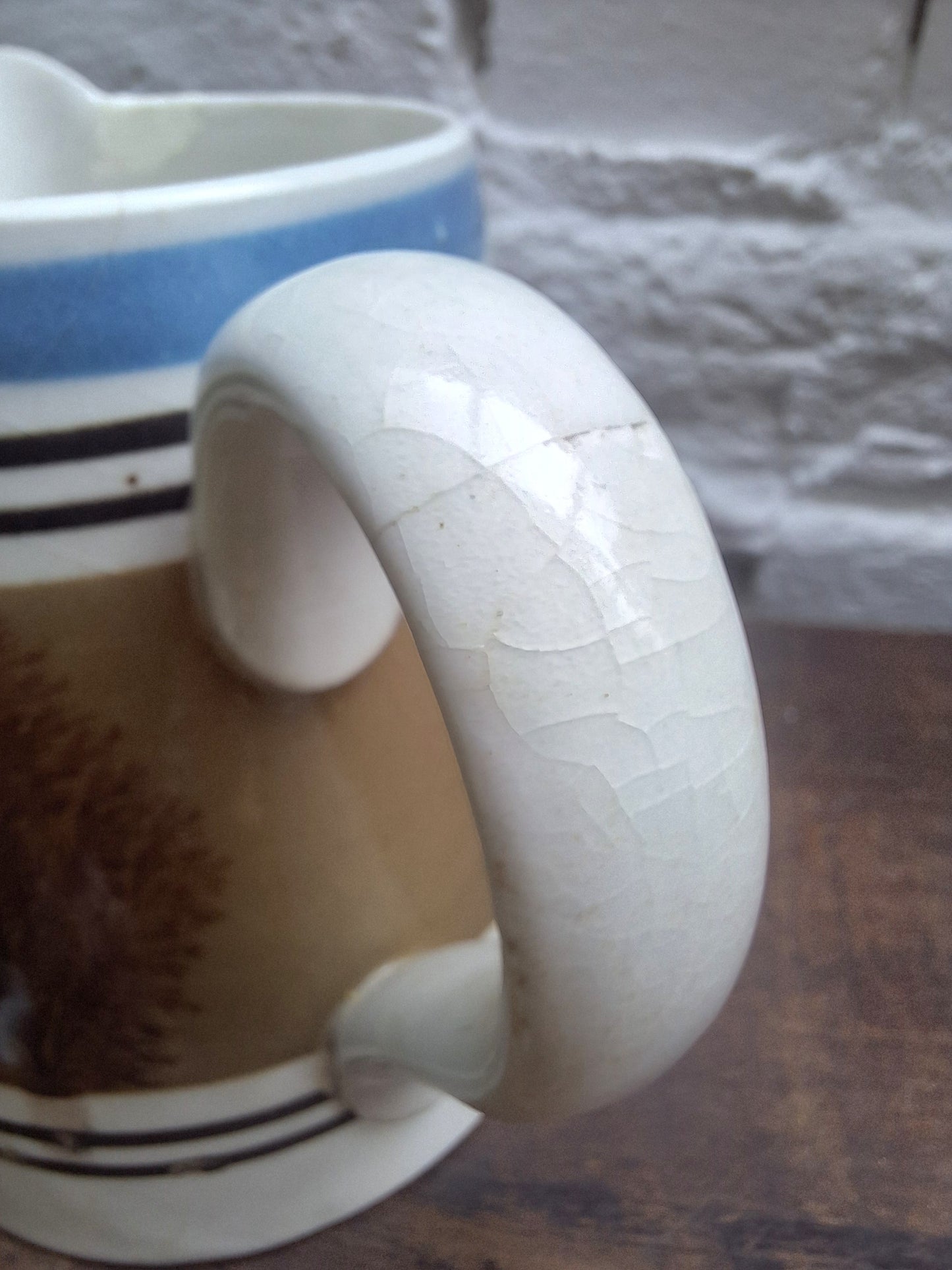 Antique 19th Century  Mochaware Jug Tree Pattern