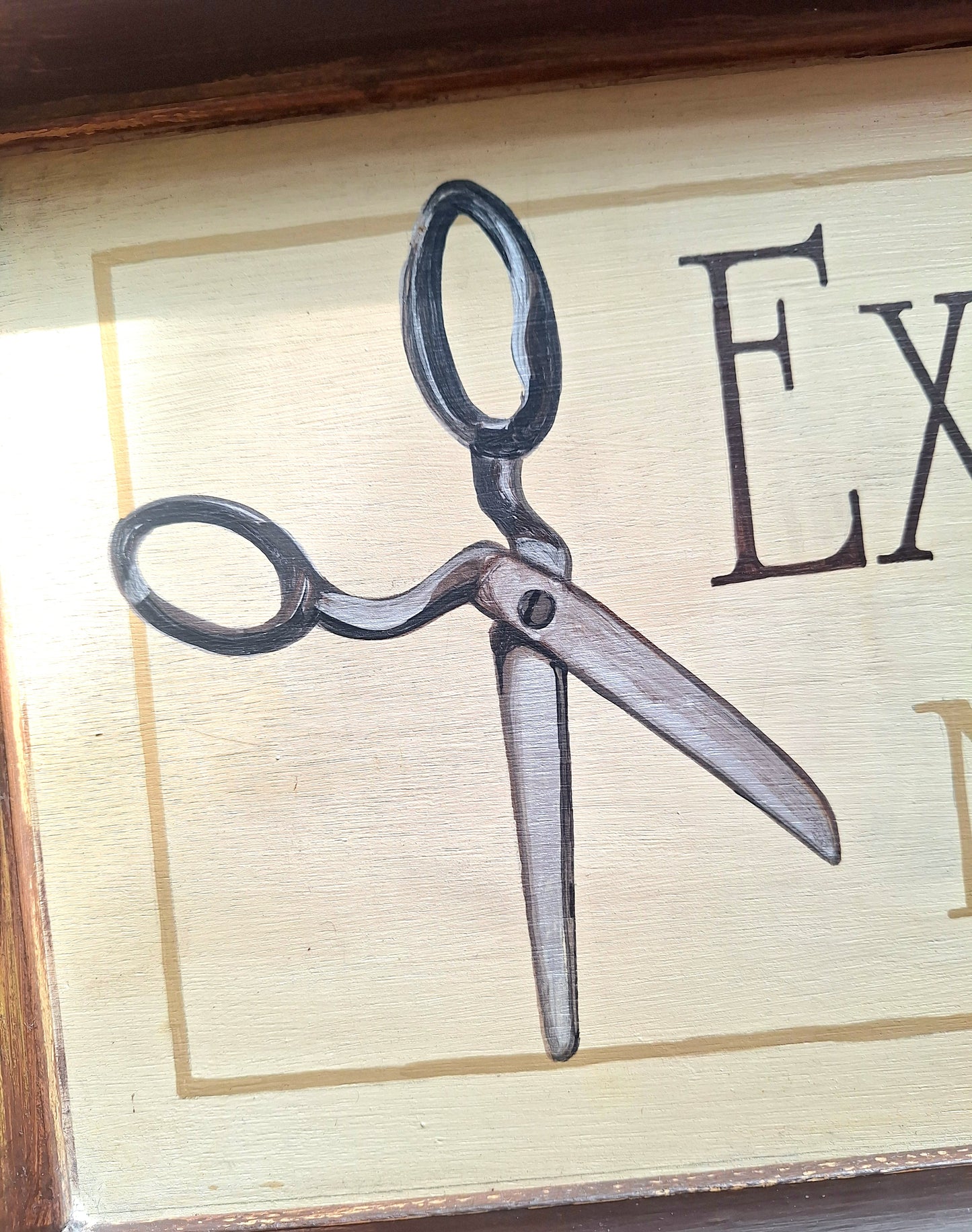 Vintage Wooden Hand Painted Sign 'Expert Seamstress'