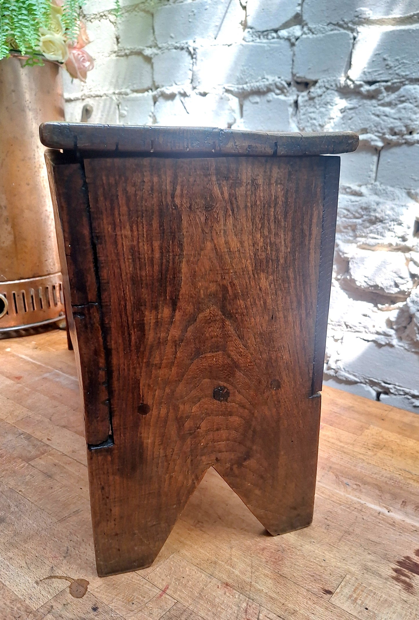 Antique Elm Six-plank Coffer