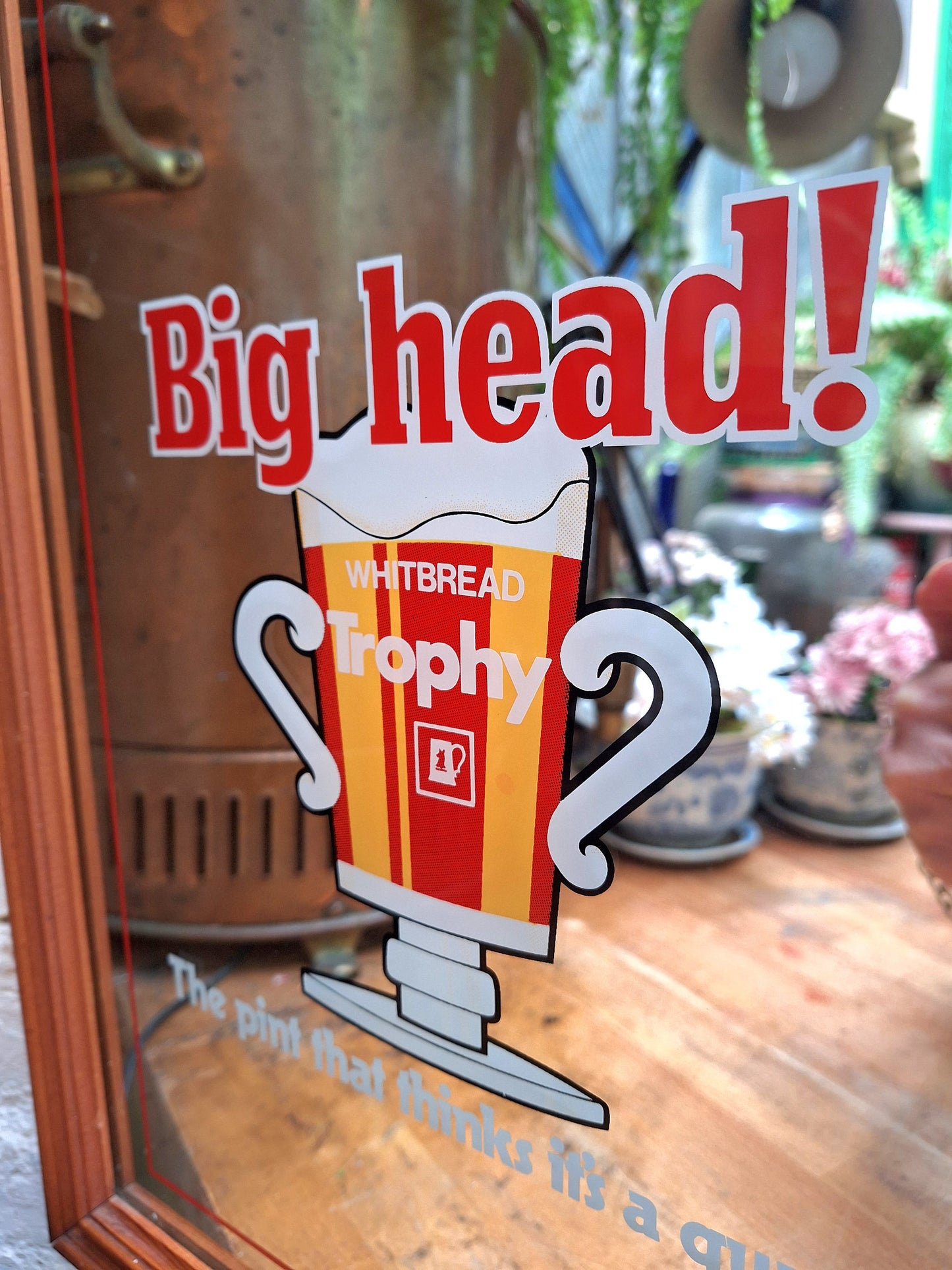 Vintage Big Head! Pub Mirror.
