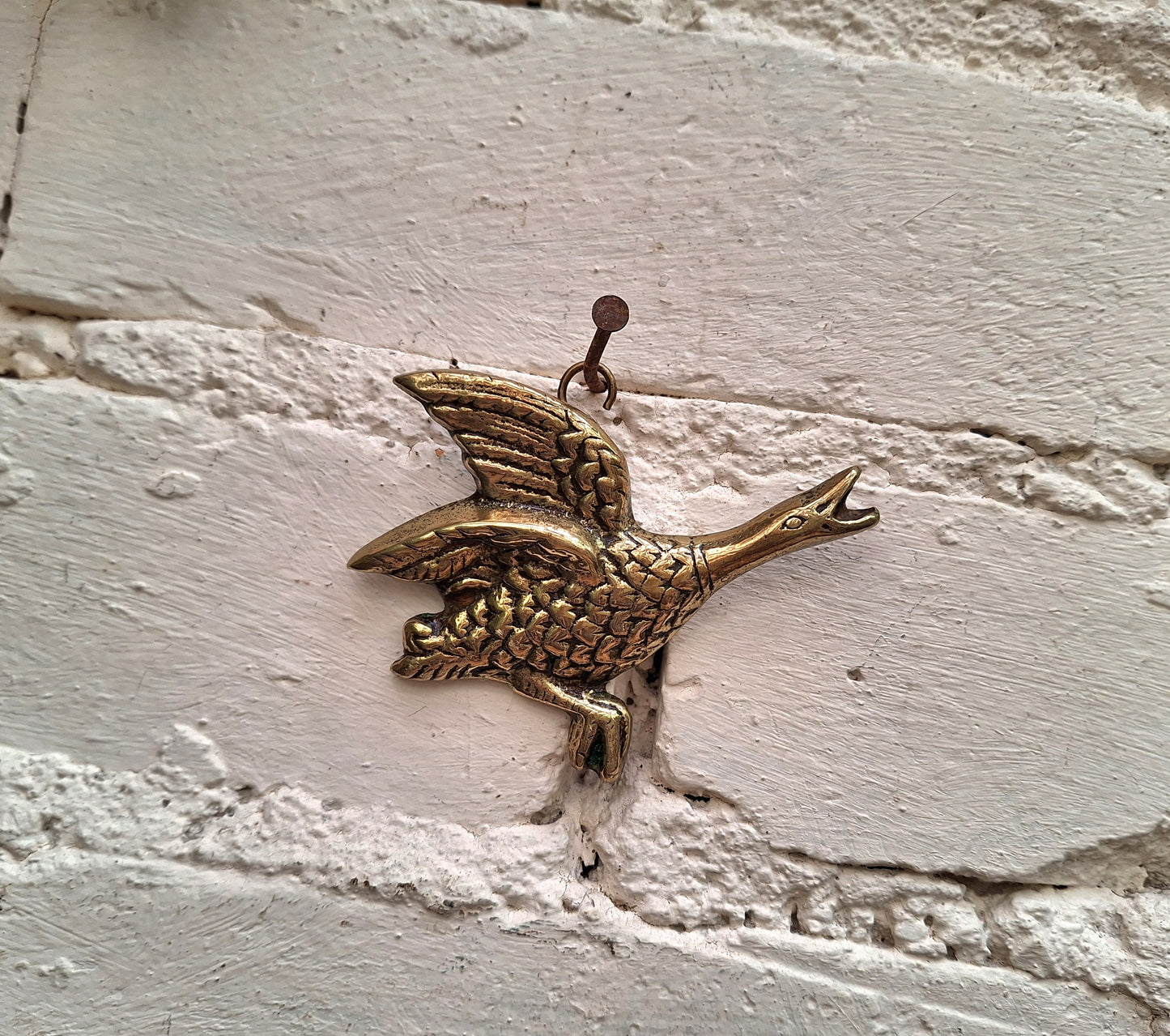 Vintage Brass Flying Ducks.