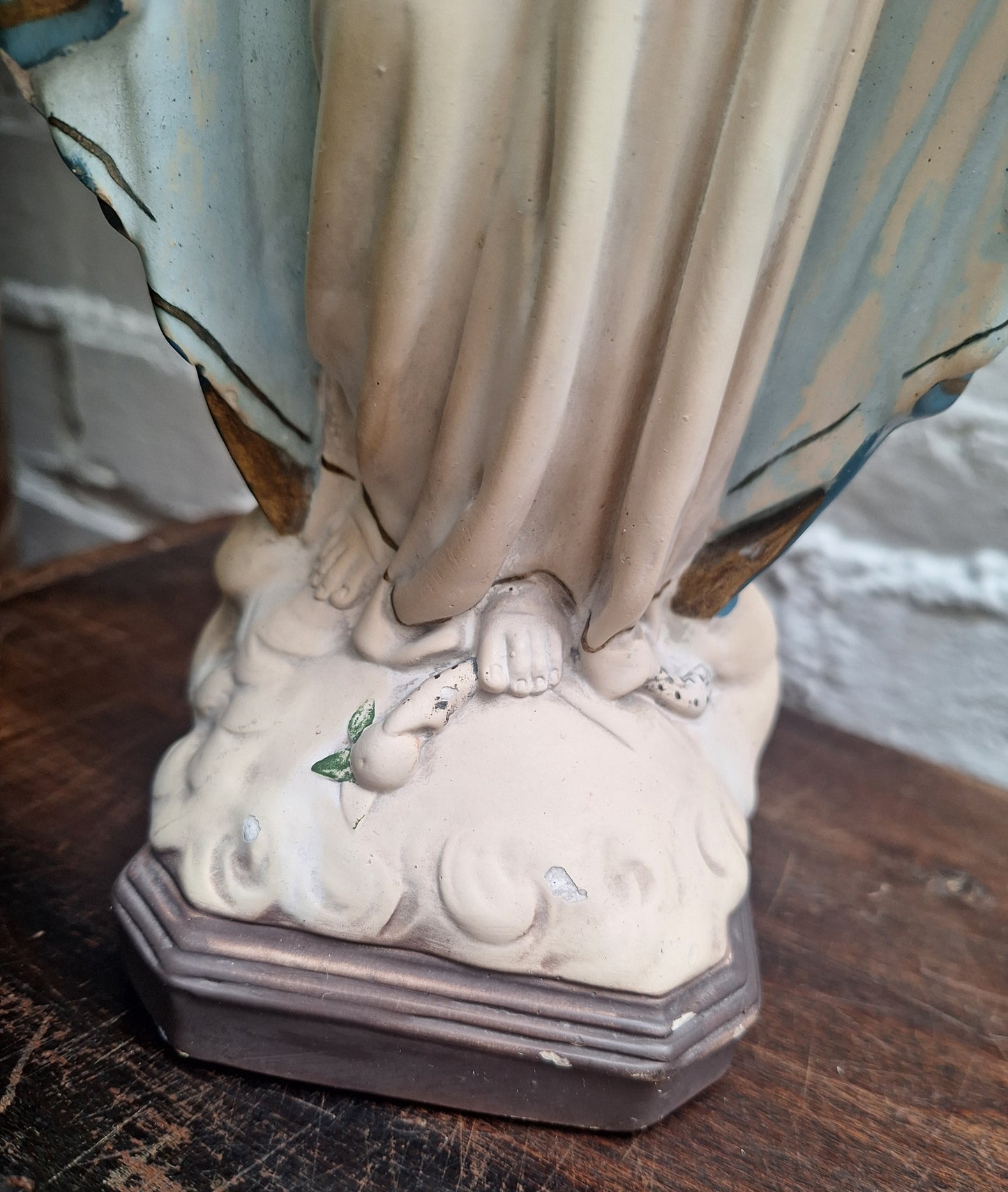 Antique Virgin Mary with Miraculous Medal