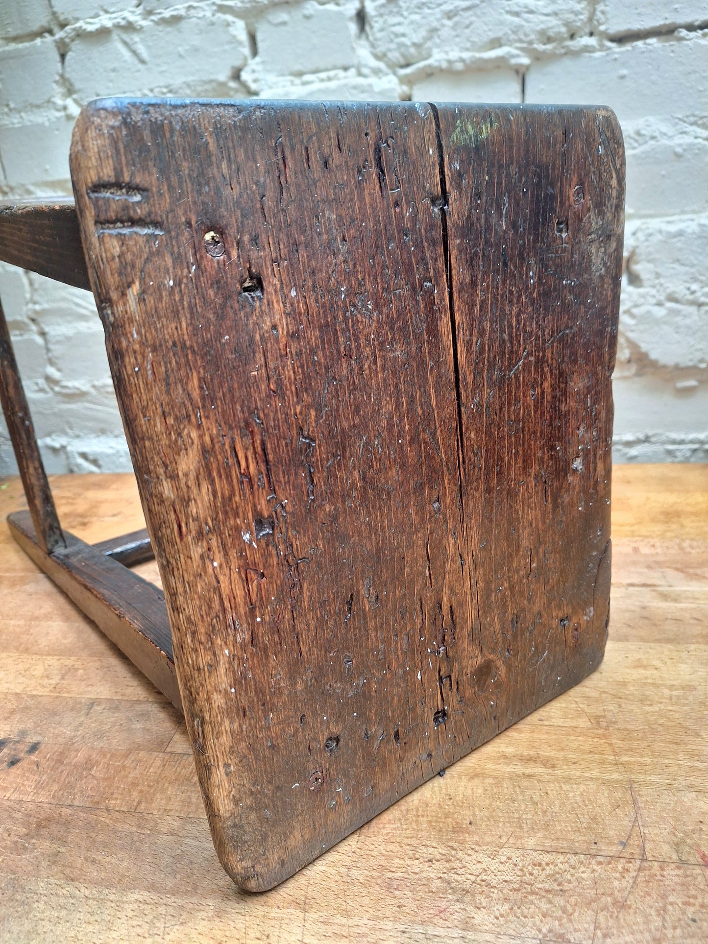 Antique Rustic Wooden Stool