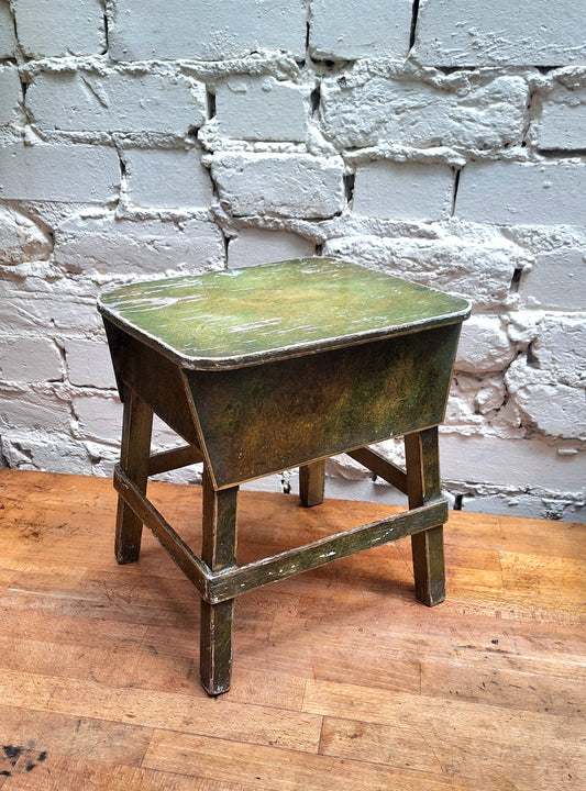 Pretty Vintage Chippy Green stool.