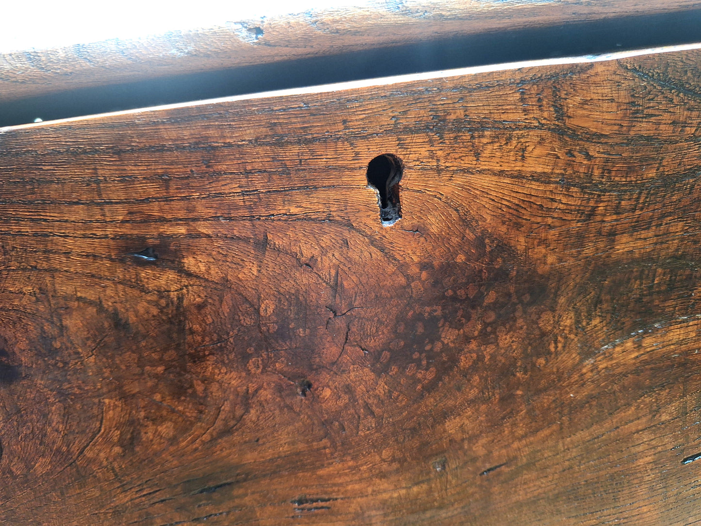 Antique Elm Six-plank Coffer