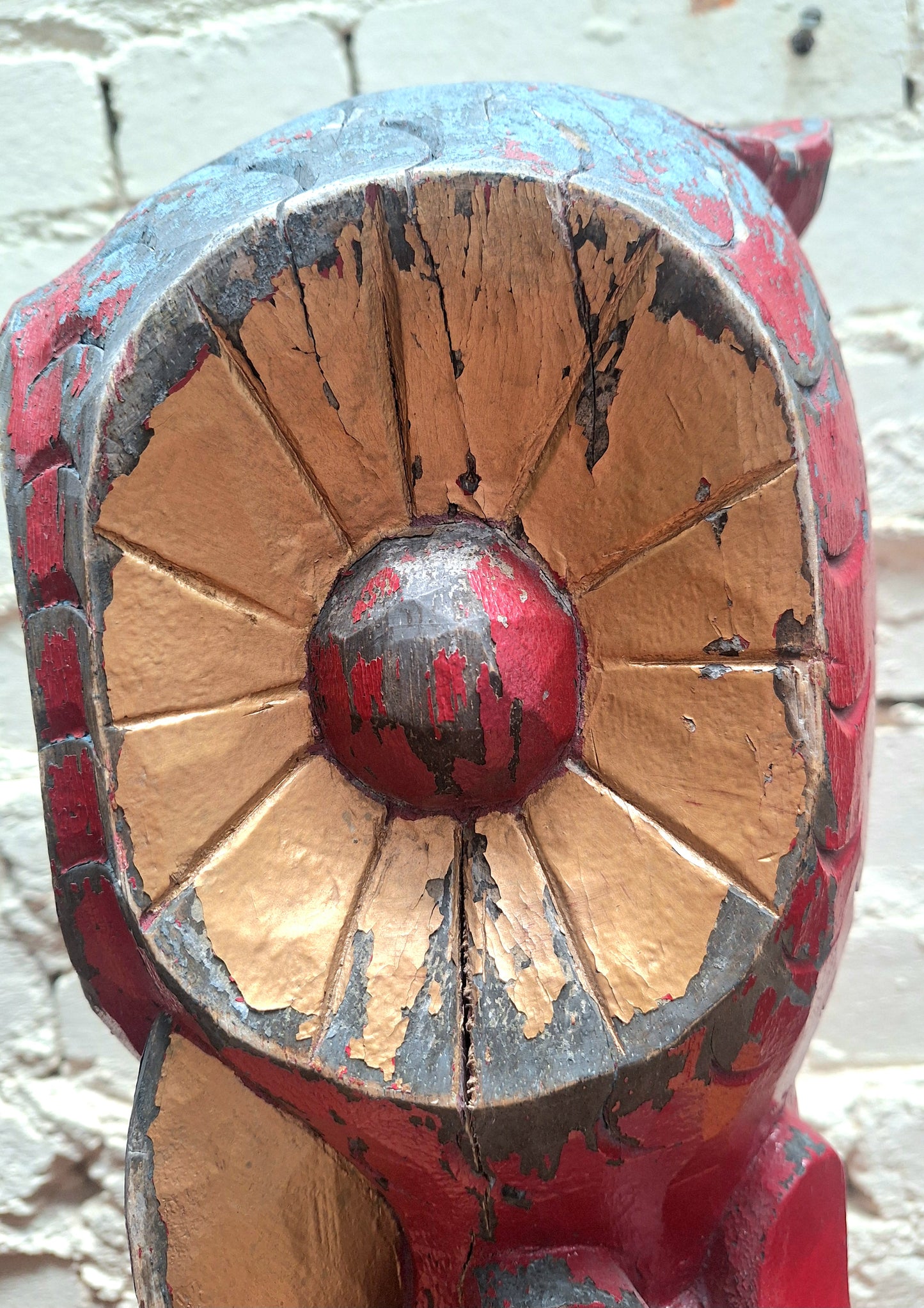 Large Carved Wooden Owl