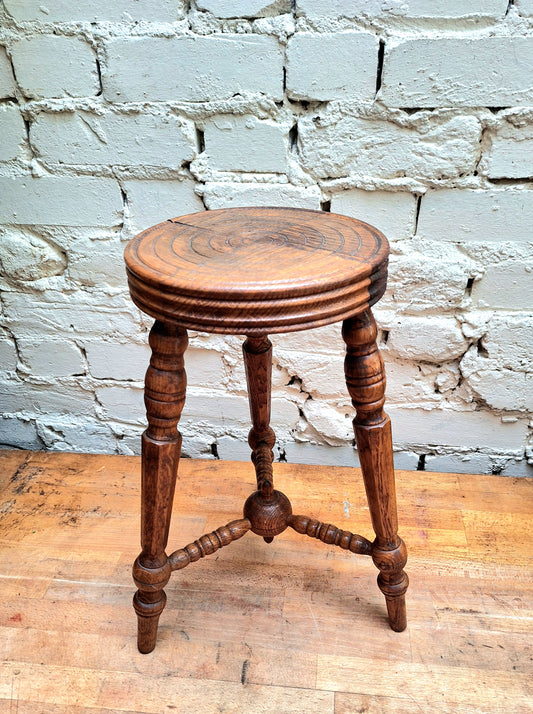 Vintage French Wooden Stool