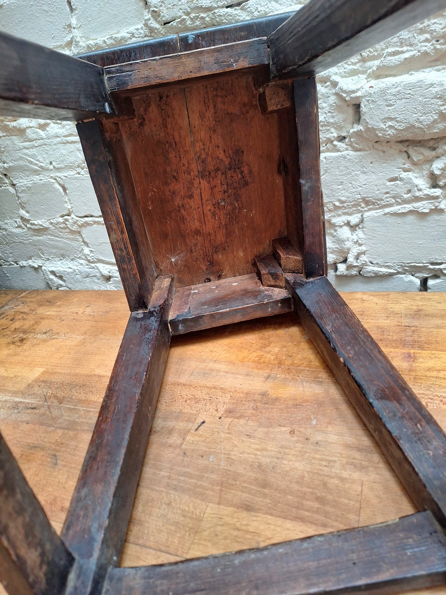 Antique Rustic Wooden Stool
