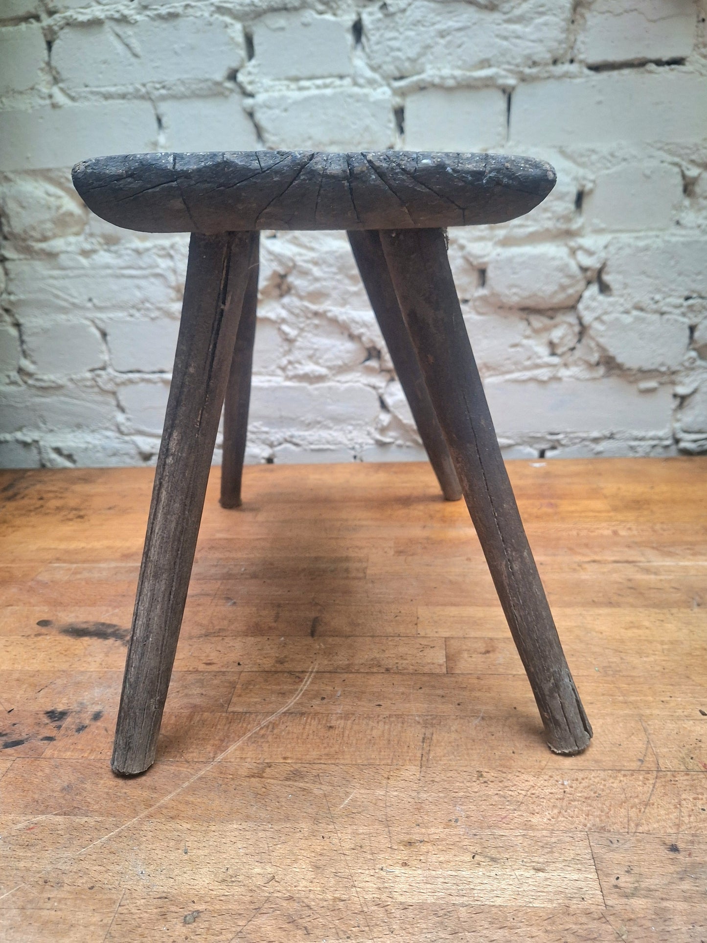 Antique Rustic Stick Leg Stool