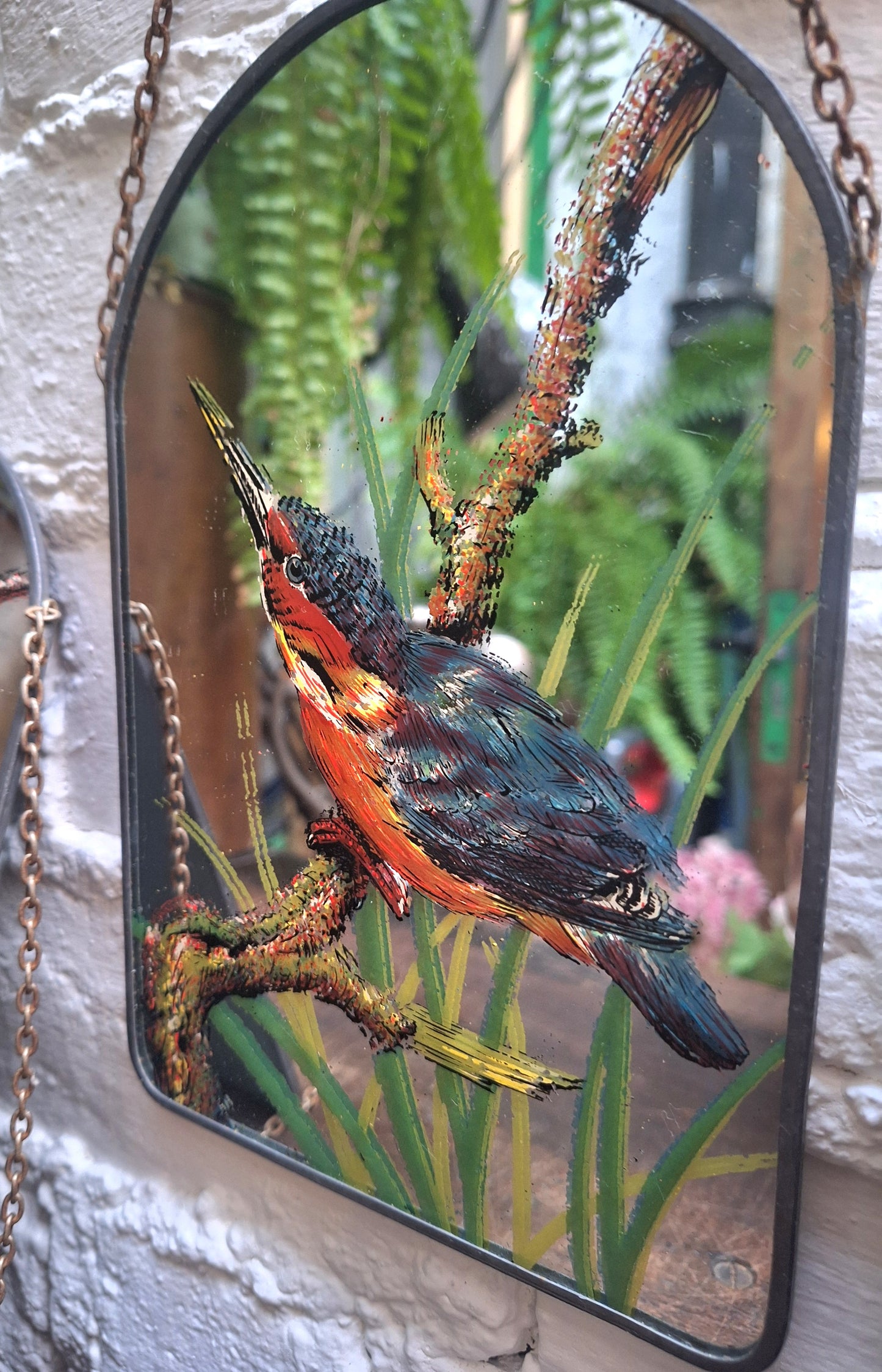 Vintage Set of Four Hanging Birds Mirrors