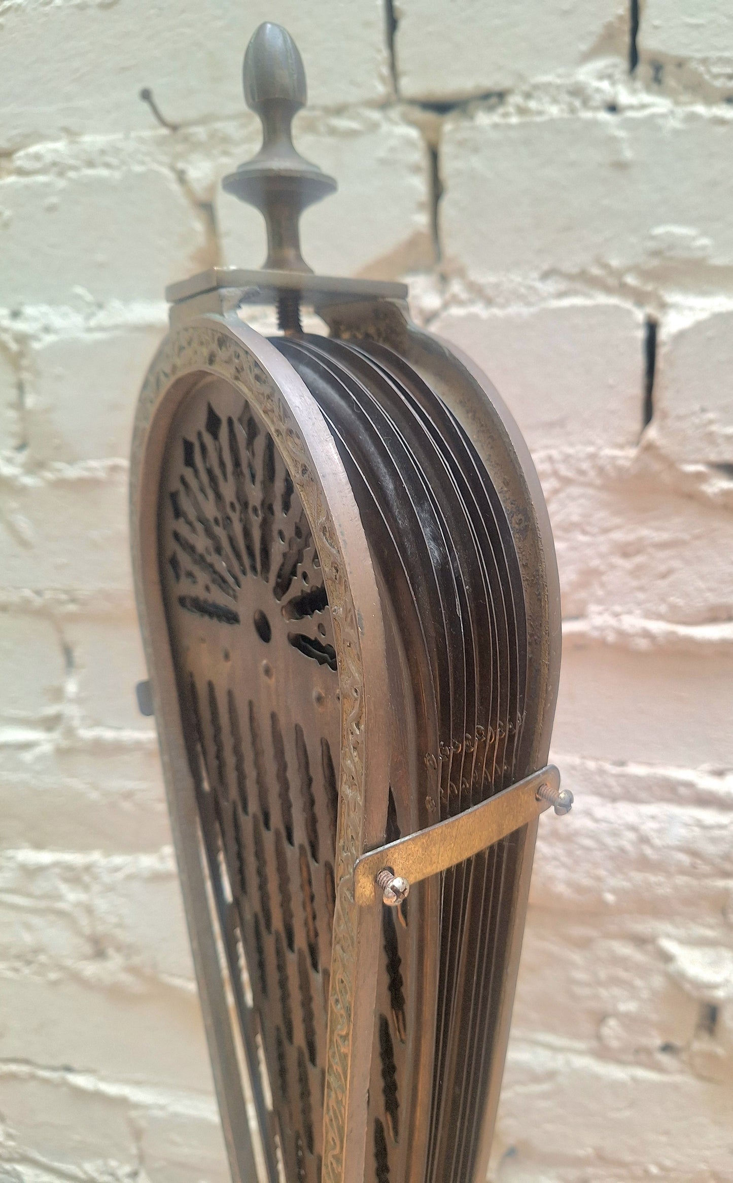 Vintage Brass Peacock Fire Screen